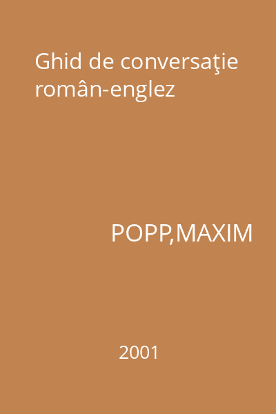 Ghid de conversaţie român-englez