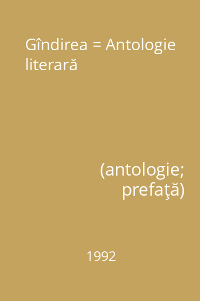 Gîndirea = Antologie literară