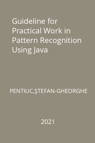 Guideline for Practical Work in Pattern Recognition Using Java