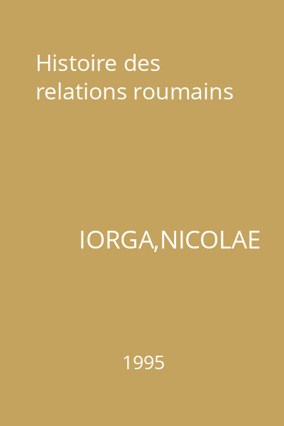 Histoire des relations roumains