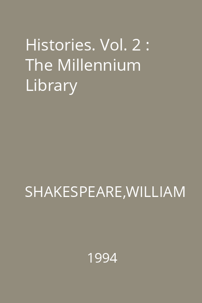 Histories. Vol. 2 : The Millennium Library