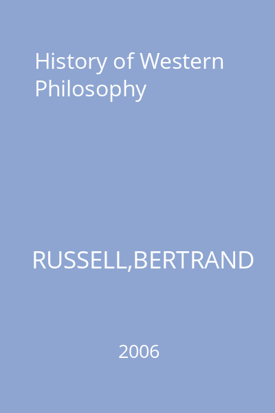 History of Western Philosophy
