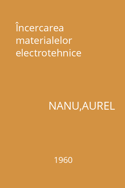 Încercarea materialelor electrotehnice