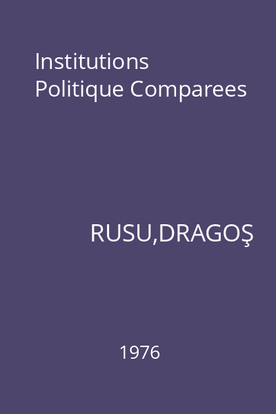 Institutions Politique Comparees