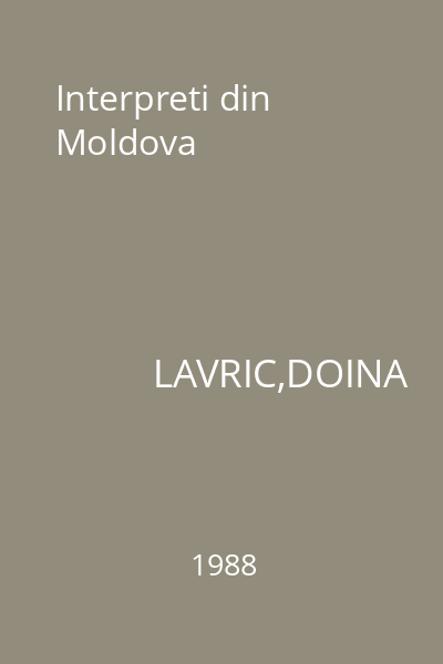 Interpreti din Moldova