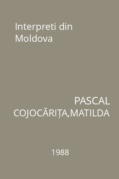 Interpreti din Moldova