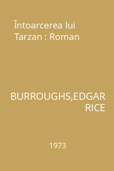 Întoarcerea lui Tarzan : Roman