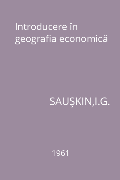 Introducere în geografia economică