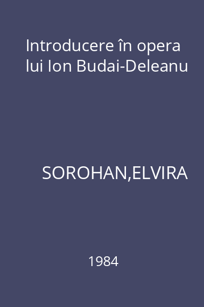 Introducere în opera lui Ion Budai-Deleanu