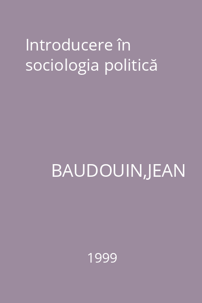 Introducere în sociologia politică