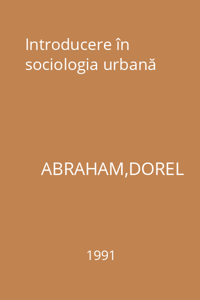 Introducere în sociologia urbană