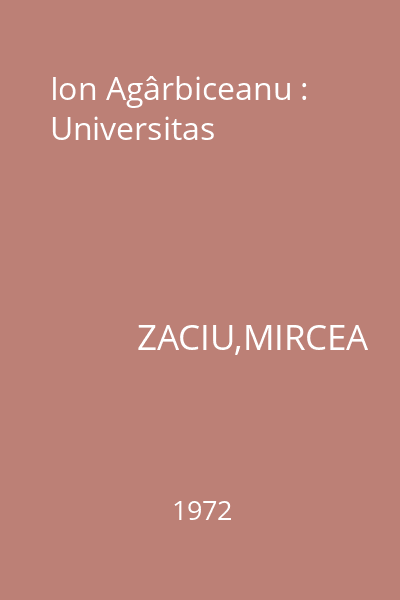 Ion Agârbiceanu : Universitas