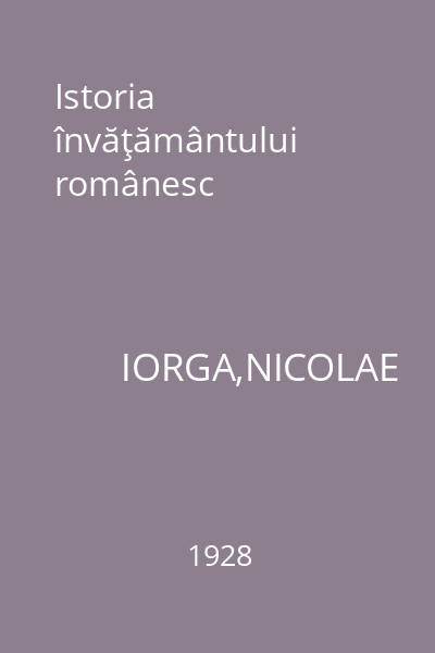Istoria învăţământului românesc