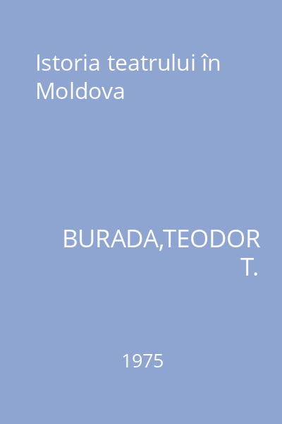 Istoria teatrului în Moldova