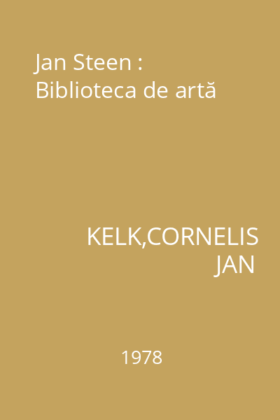 Jan Steen : Biblioteca de artă