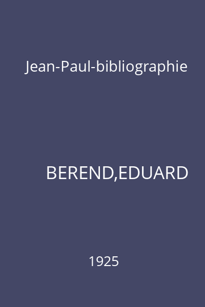 Jean-Paul-bibliographie