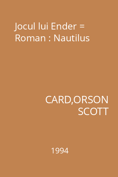 Jocul lui Ender = Roman : Nautilus