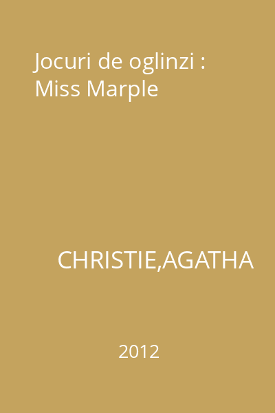 Jocuri de oglinzi : Miss Marple