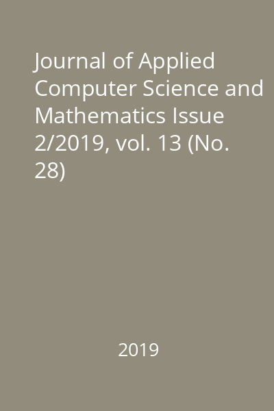 Journal of Applied Computer Science and Mathematics Issue 2/2019, vol. 13 (No. 28)