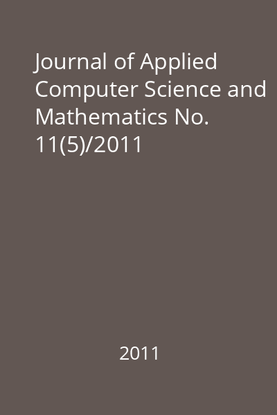 Journal of Applied Computer Science and Mathematics No. 11(5)/2011