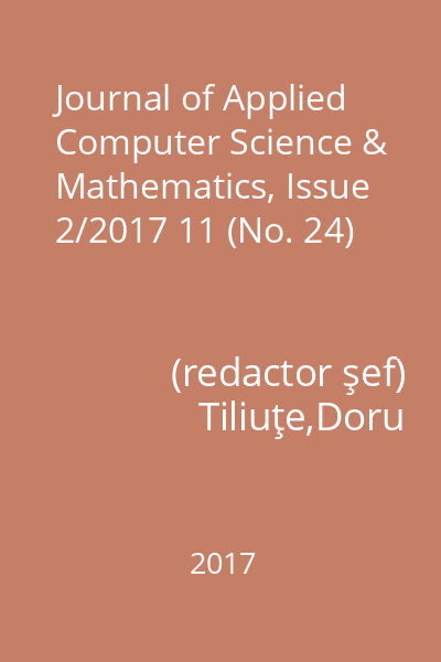 Journal of Applied Computer Science & Mathematics, Issue 2/2017 11 (No. 24)
