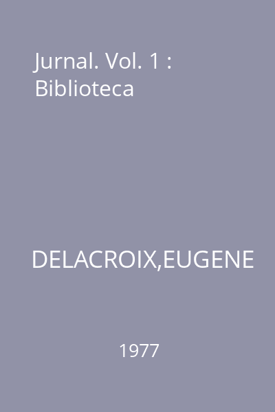 Jurnal. Vol. 1 : Biblioteca