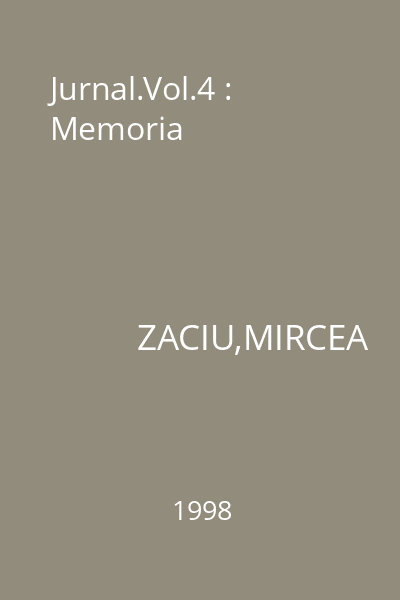 Jurnal.Vol.4 : Memoria
