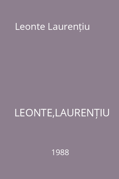 Leonte Laurențiu