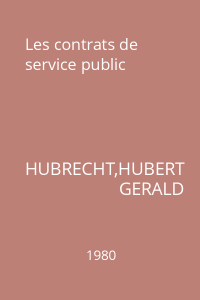 Les contrats de service public