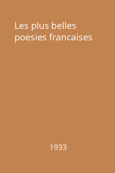 Les plus belles poesies francaises