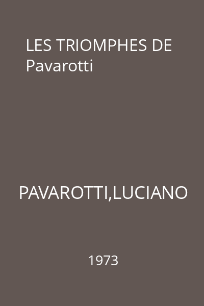 LES TRIOMPHES DE Pavarotti