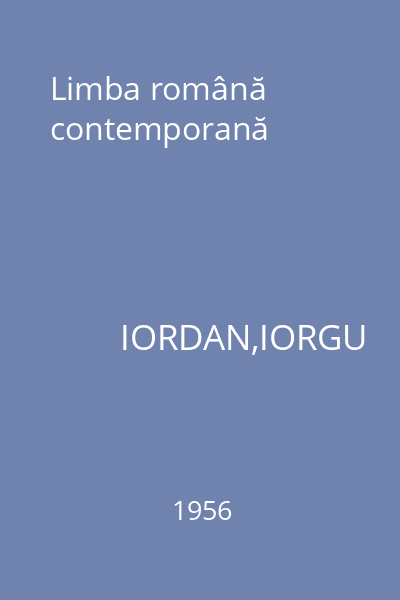 Limba română contemporană