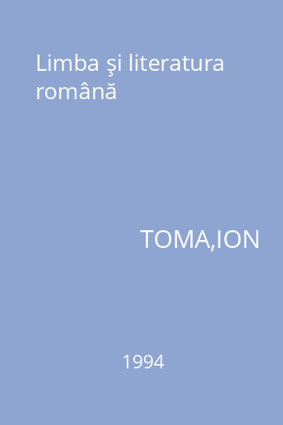 Limba şi literatura română