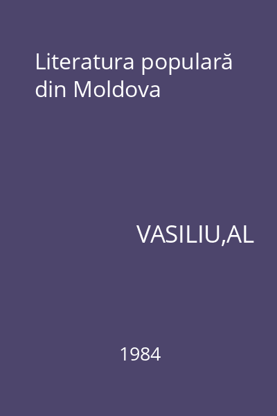 Literatura populară din Moldova