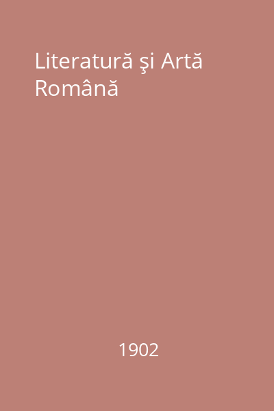 Literatură şi Artă Română