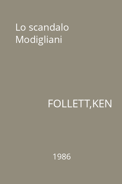 Lo scandalo Modigliani