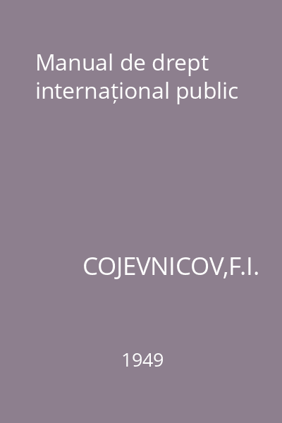 Manual de drept internațional public