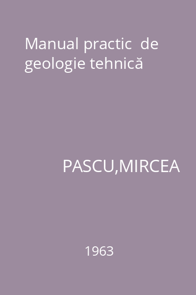 Manual practic  de geologie tehnică