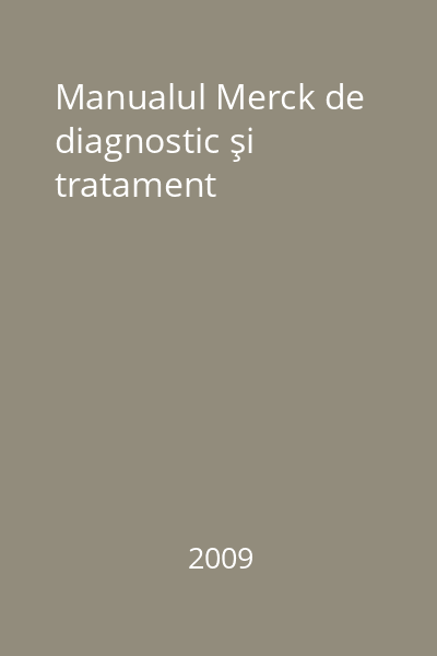 Manualul Merck de diagnostic şi tratament