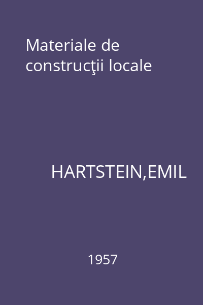 Materiale de construcţii locale