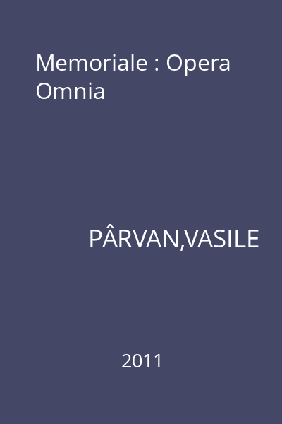 Memoriale : Opera Omnia