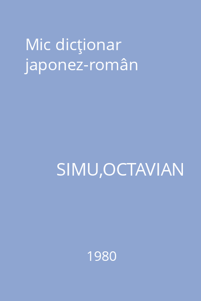 Mic dicţionar japonez-român