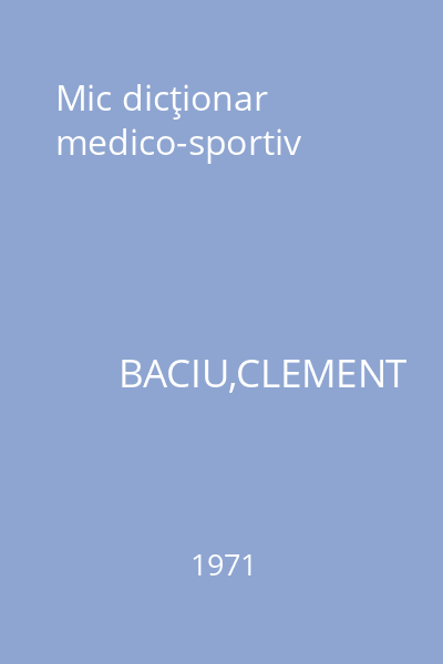 Mic dicţionar medico-sportiv
