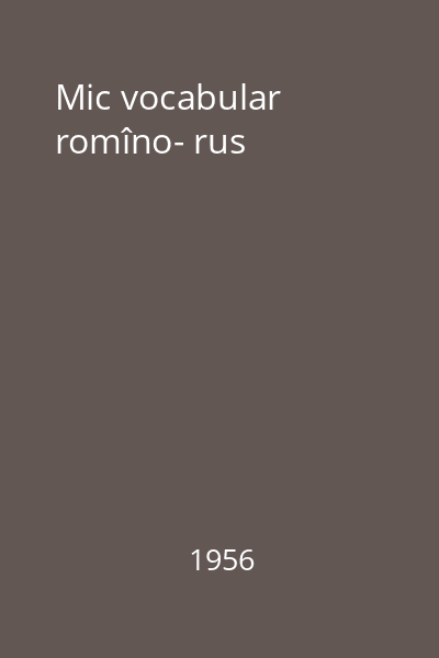 Mic vocabular romîno- rus