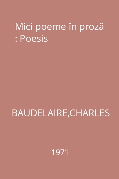 Mici poeme în proză : Poesis