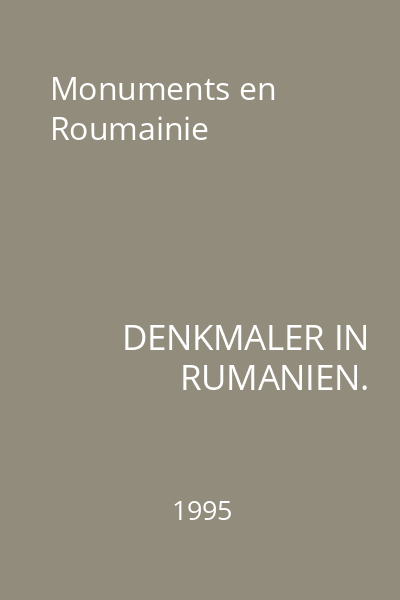 Monuments en Roumainie