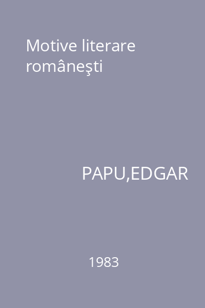 Motive literare româneşti