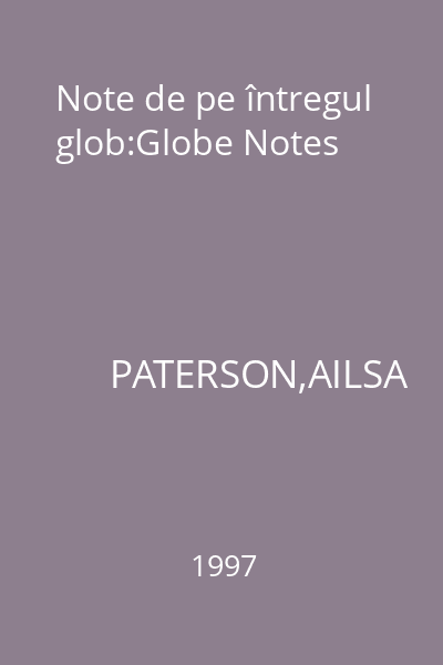 Note de pe întregul glob:Globe Notes