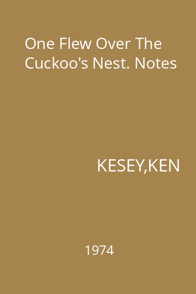 One Flew Over The Cuckoo's Nest. Notes