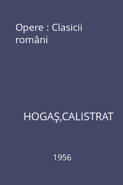 Opere : Clasicii români